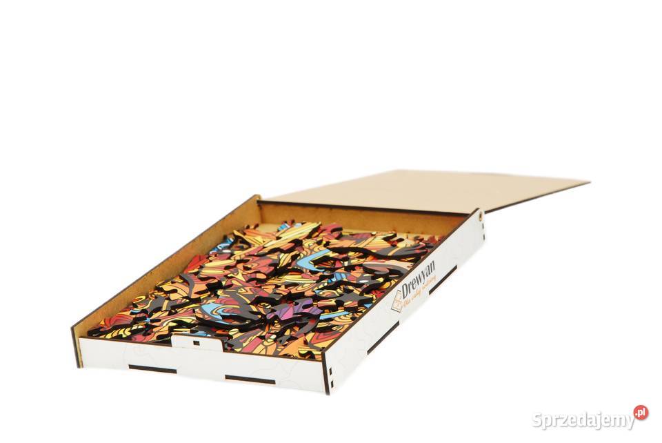 Puzzle Drewniane Premium EKO Układanka KOT A4 kolorowy Łódź