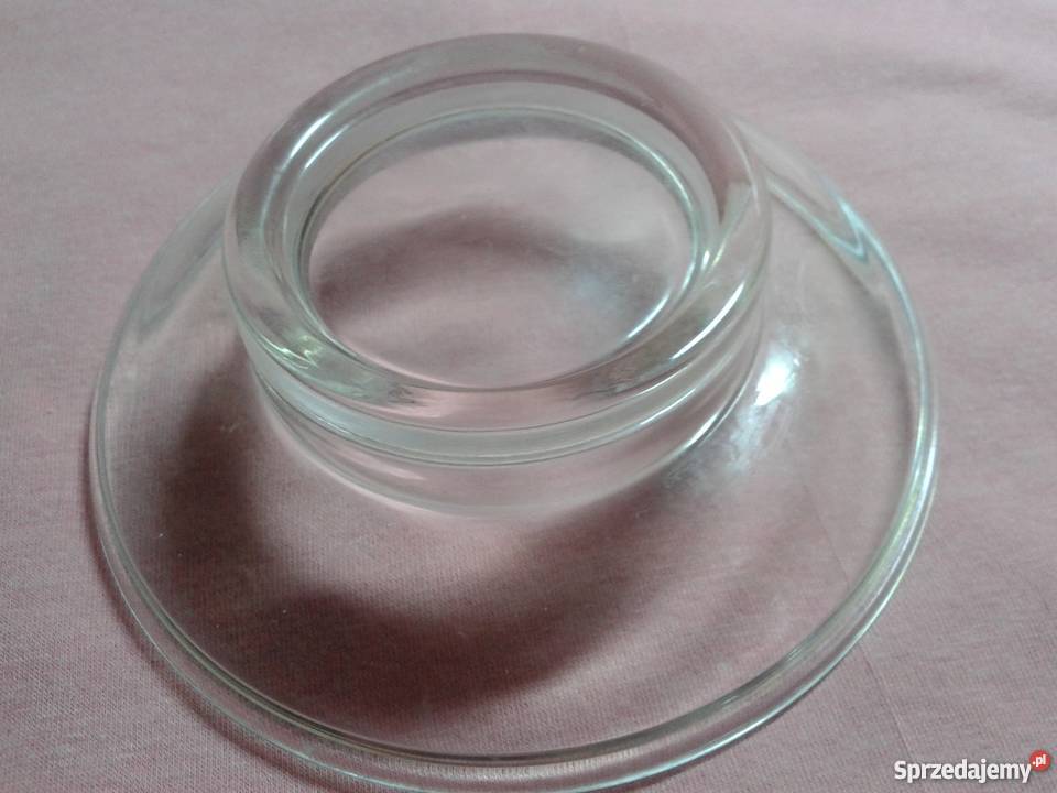 Świecznik szklany podstawek przezroczysty Łódź