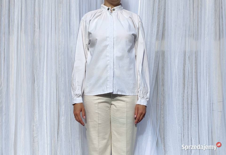 04 Biała bawełniana bluzka folk folklor S 36 Rozmiar 36(S) Szczecin