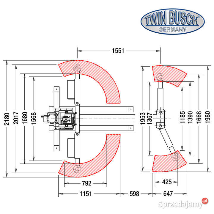 Podnośnik Jednokolumnowy TW 125 FG stacjonarny śląskie