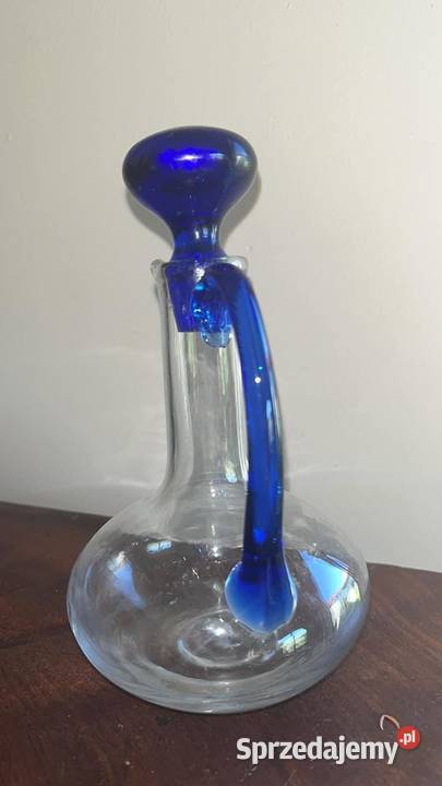 Karafka ze szkła przezroczystego Z kobaltem Gdańsk