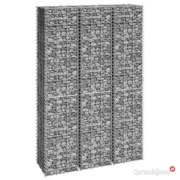 Wysokie donice gabionowe 3 30x30x150 żelazo