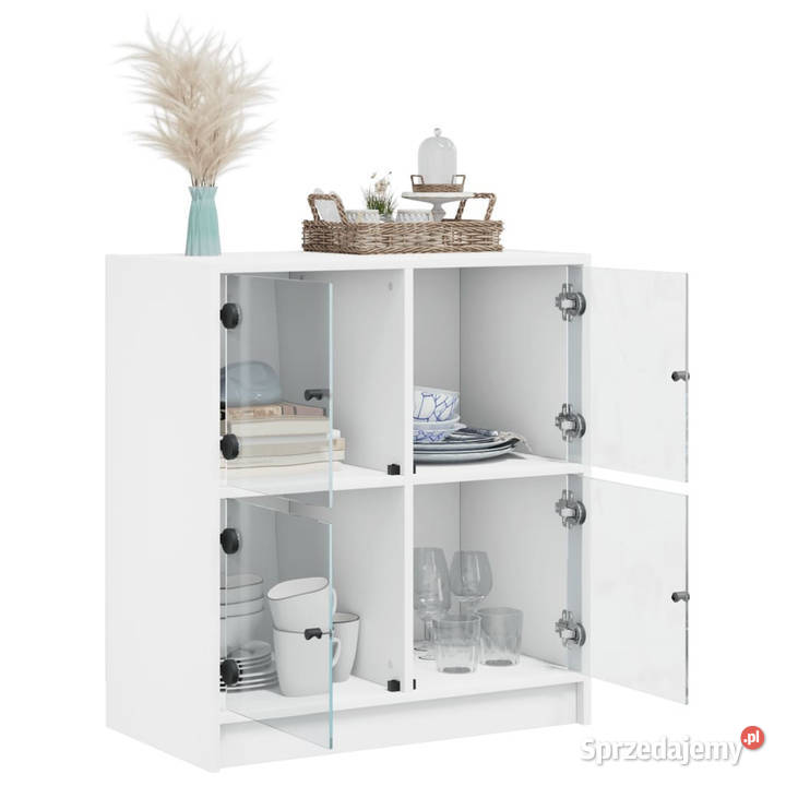 Szafka ze szklanymi drzwiami biała 68x37x755 Warszawa