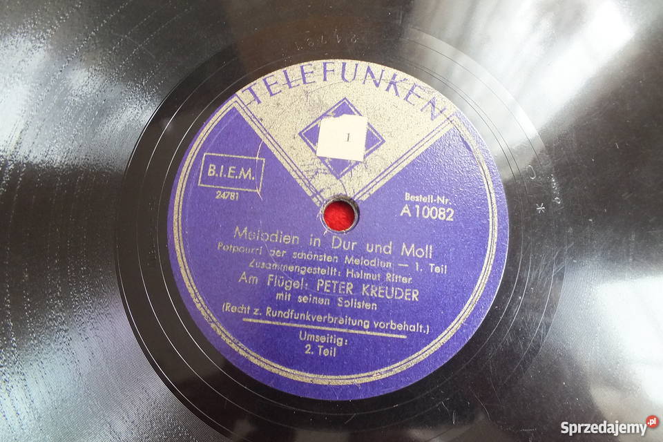 Płyta winylowa szelakowa niemiecka gruba i 1 płyta Płyty i kasety Żary