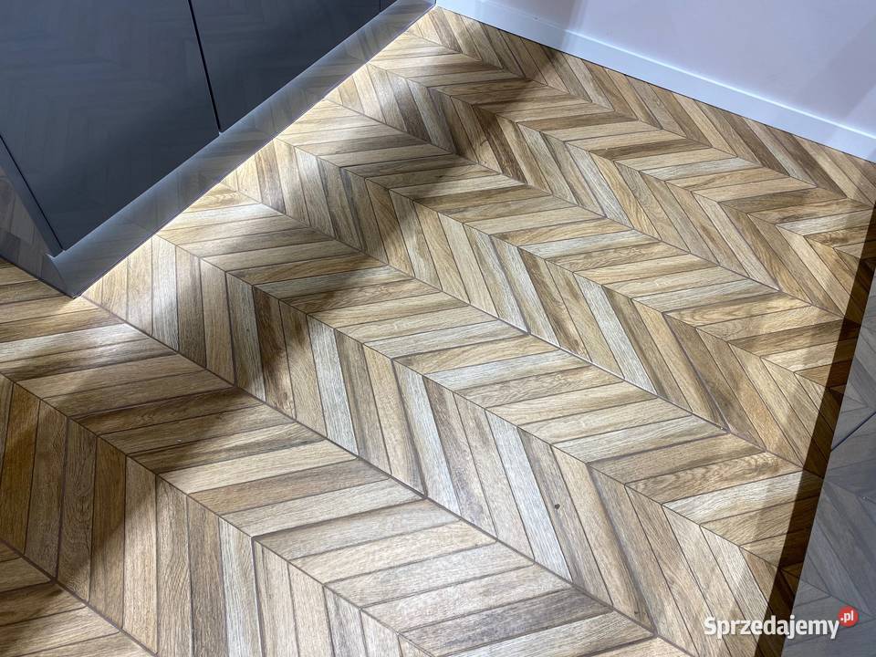 Płytki JODŁA FRANCUSKA drewno CHEVRON 64x9 ZŁOTY łódzkie Łask sprzedam
