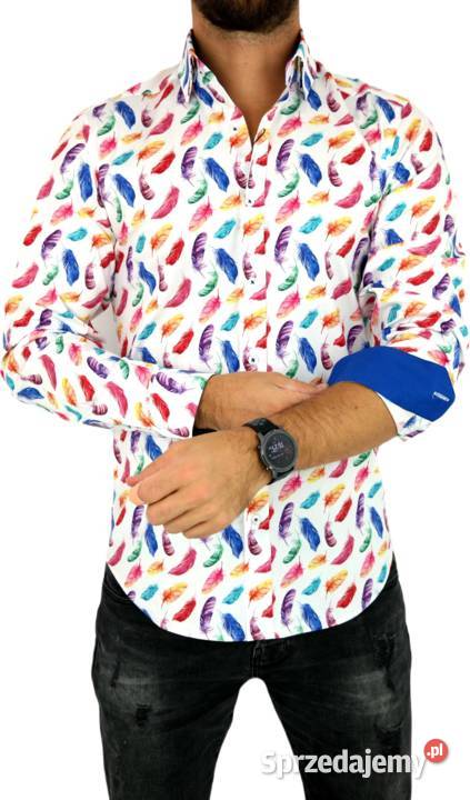 GIOVANNI PERA Koszula Męska K005 Biała PIÓRA kolorowy wielkopolskie Ostrów Wielkopolski
