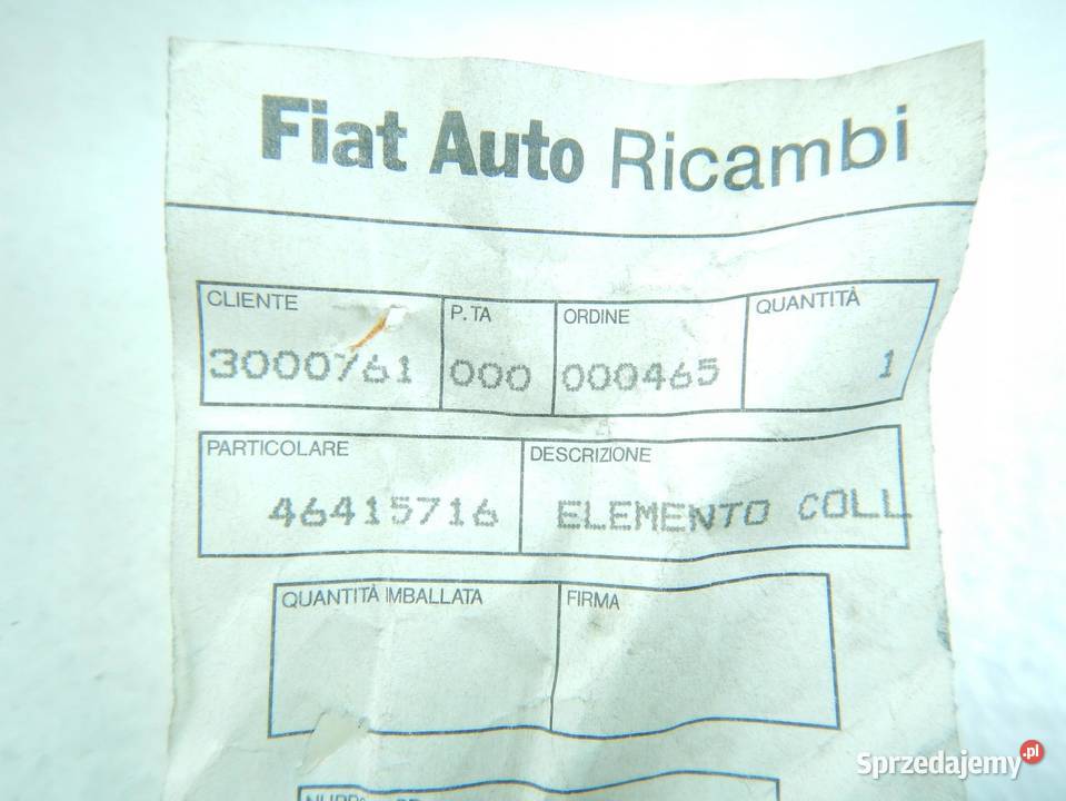 ELEMENT MOCOWANIE ZAMKA DRZWI PRAWY P FIAT PUNTO osobowe
