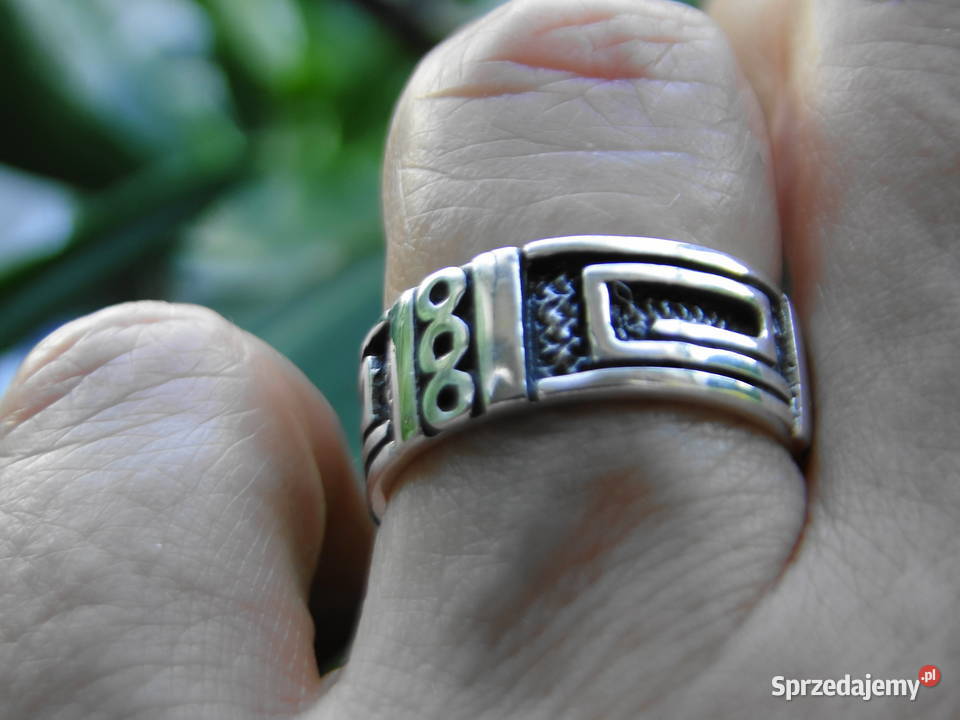 Nietuzinkowy stary pierścionekobrączka srebro mazowieckie Warszawa
