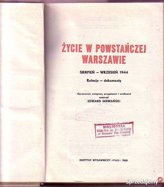 2650 ŻYCIE W POWSTAŃCZEJ WARSZAWIE SIERPIEŃ WRZE Czyrna