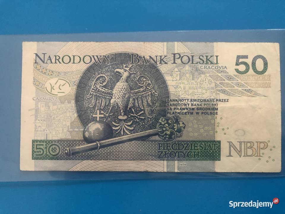 Banknot 50 zlotych rzadki numer 5127777 Szczecin