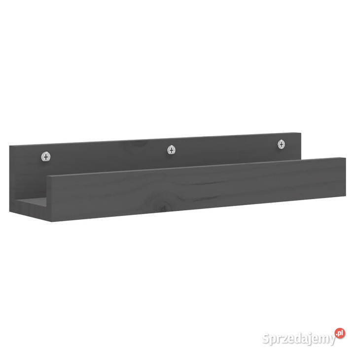Półki ścienne 2 szare 50x12x9 drewno sosnowe Warszawa