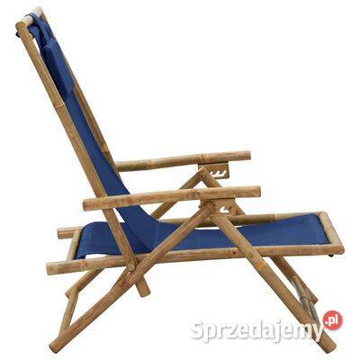 vidaXL Fotel rozkładany granatowy bambus i mazowieckie Warszawa sprzedam