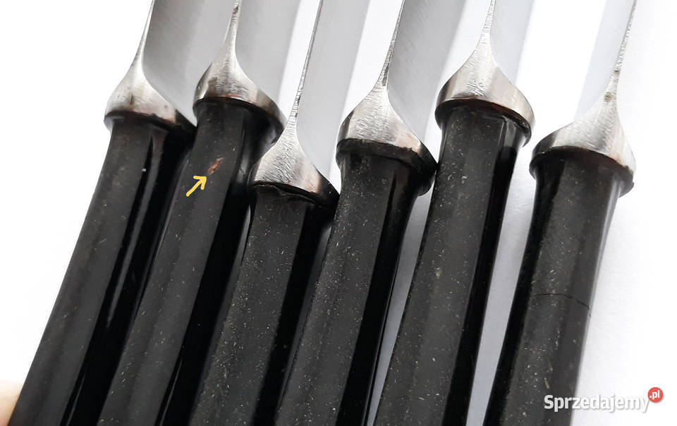 Noże obiadowe 1 BAKELIT Gerlach sztućce PRL Dąbrowa Górnicza