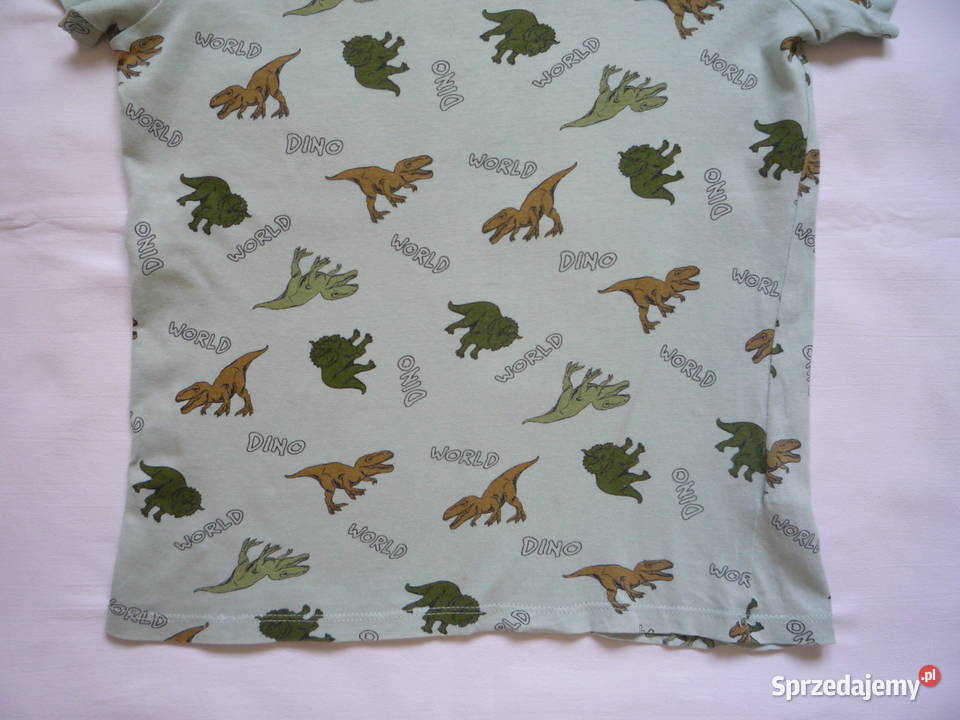 Sinsay 122128 Zielona Khaki koszulka w dinozaury Szczecin