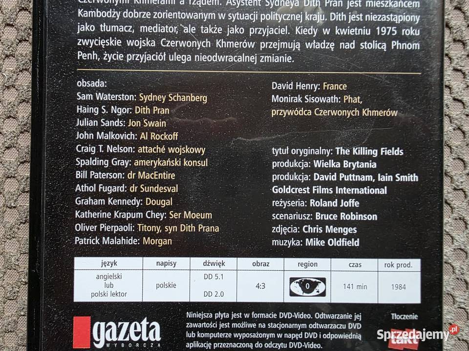 DVD Pola śmierci reżRoland Joffe muz Mike Kraków
