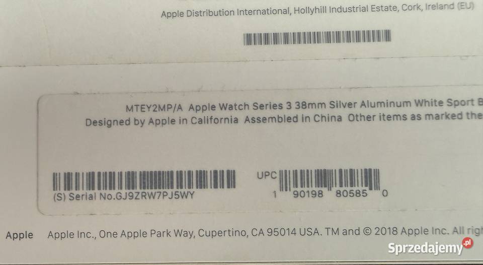 Apple Watch 3 Silver 38 mm stan Opole sprzedam