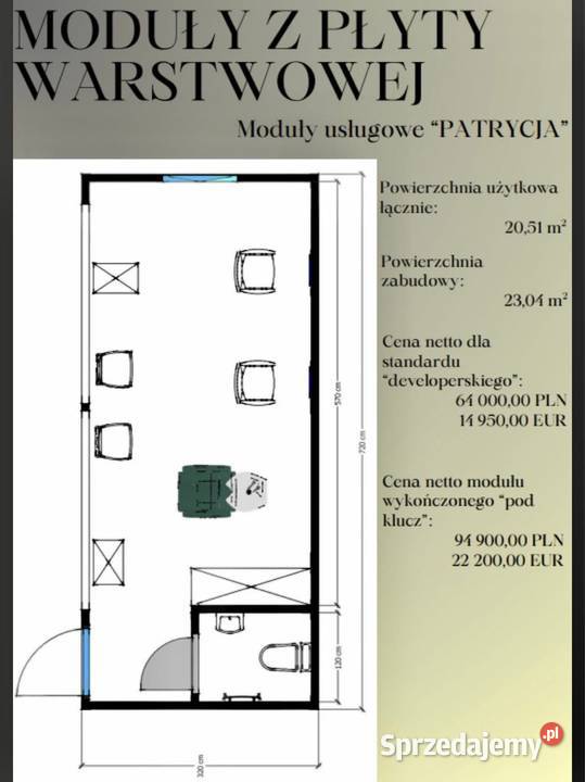 Na sprzedaż DOM MODUŁOWY Fryzjer pod usługi mazowieckie Warszawa sprzedam