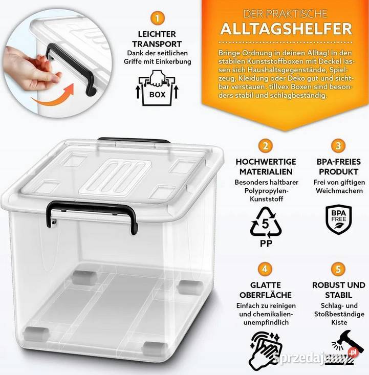 Pudełka do przechowywania z pokrywką zestaw 6 warmińsko-mazurskie Pasłęk sprzedam