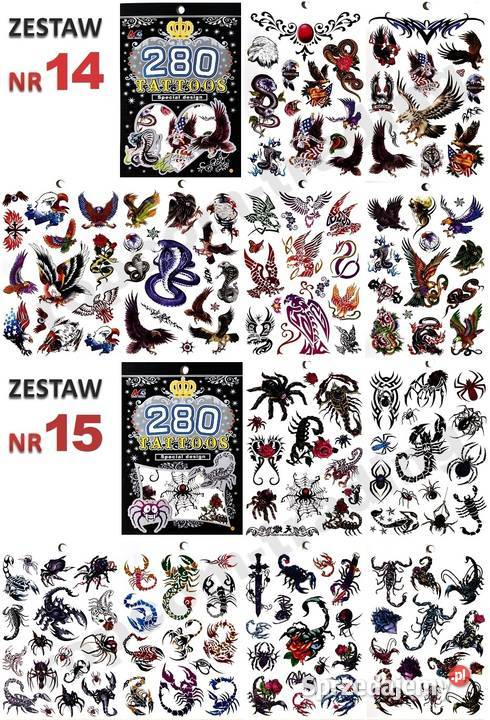Zestaw Tatuaży Tatuaże Tymczasowe Zmywalne Mogilany