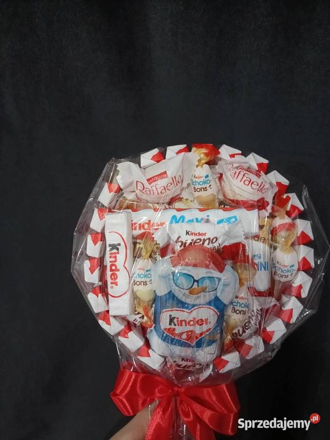 Słodki box Bukiet ze słodyczy Kinder Lizak na Rękodzieło Zagórów