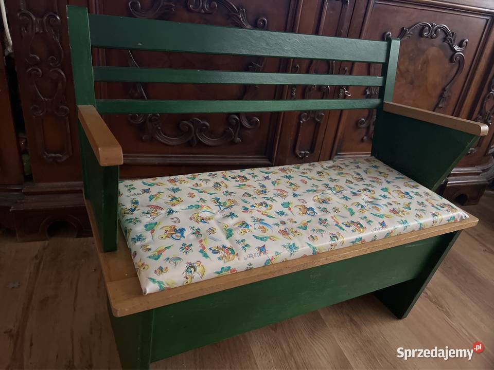 Stara drewniana ławka dla dzieci Vintage