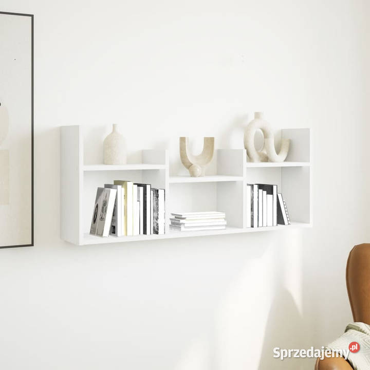 Półka ścienna 100x18x40 biała materiał Półki sprzedam
