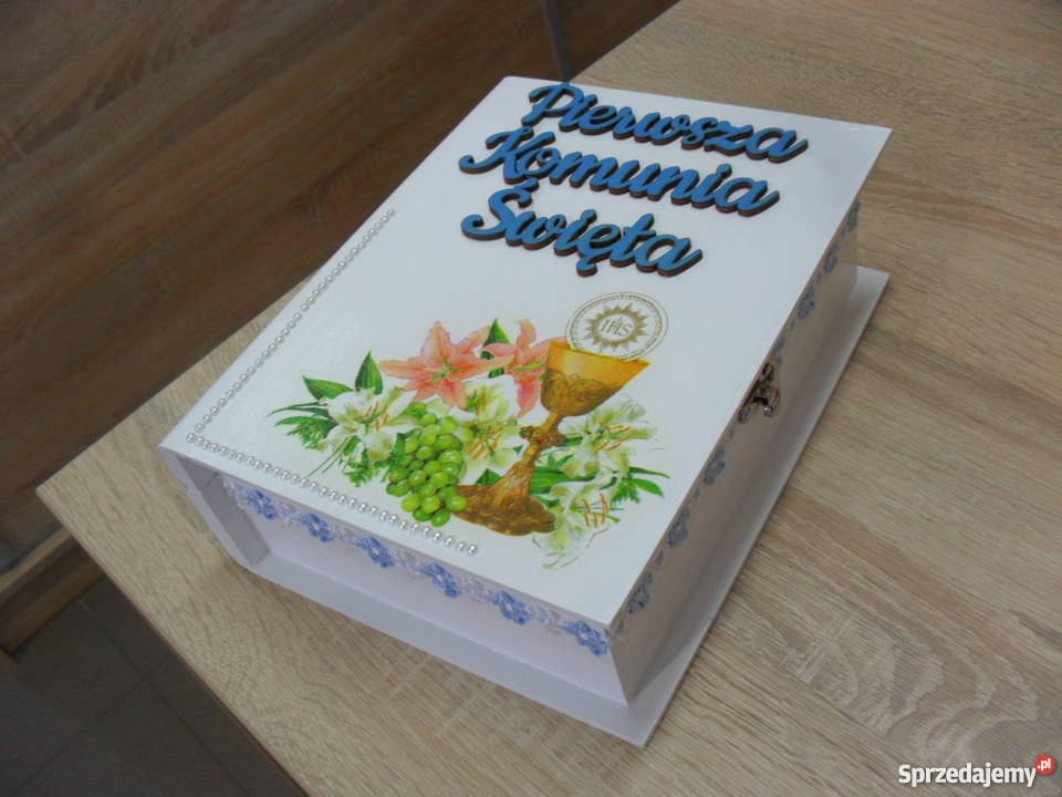 Pudełko szkatułka księga decoupage I Komunia małopolskie Bochnia sprzedam