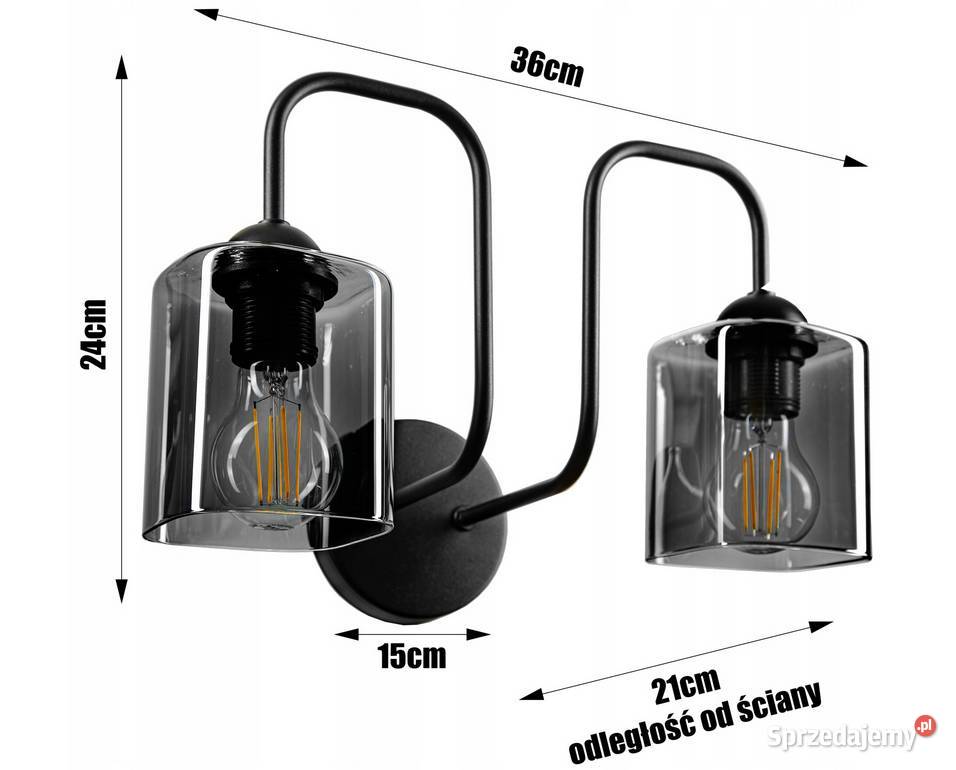 Kinkiet szklany podwójny KOLORY LOFT lampa Choroszcz