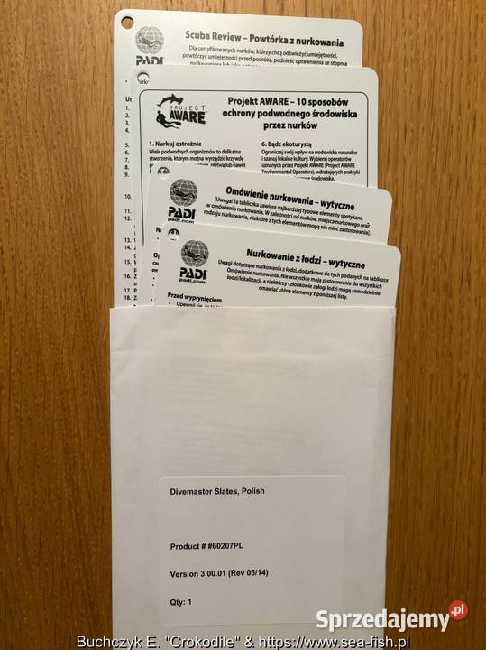 Zestaw materiałów PADI Divemaster część fizyczna