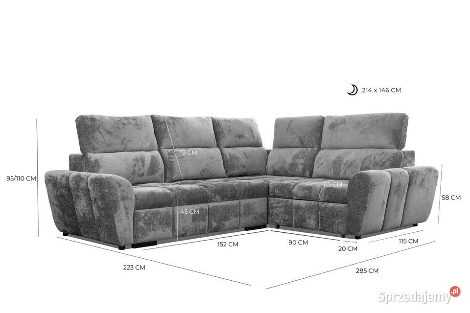 Duży narożnik Aurora IIRI wysuwane siedzisko dolnośląskie Wrocław sprzedam