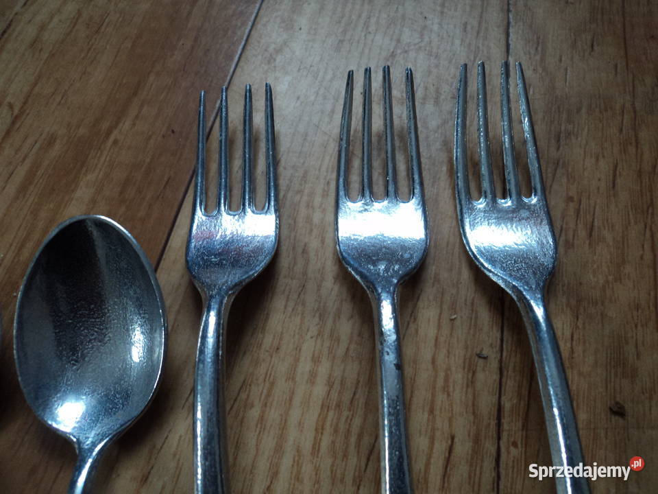 PRL aluminiowe sztućce nieużywane małopolskie Nowy Sącz
