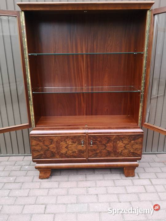 Witryna Biblioteka ARTDECO Orzech Zgrabna Stara Swarzędz