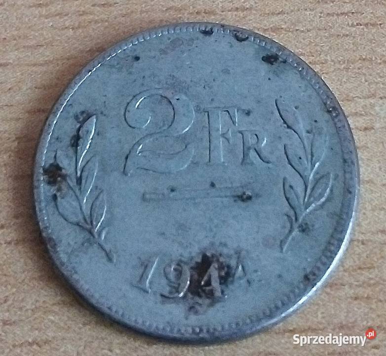 BELGIA 2 FRANKI1944 r STAL POKRYTA CYNKIEM KRÓL Legionowo sprzedam