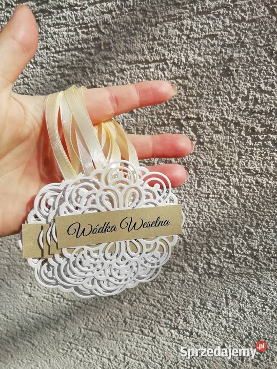 Białe złote kremowe Zawieszki na wódkę weselną Legnica
