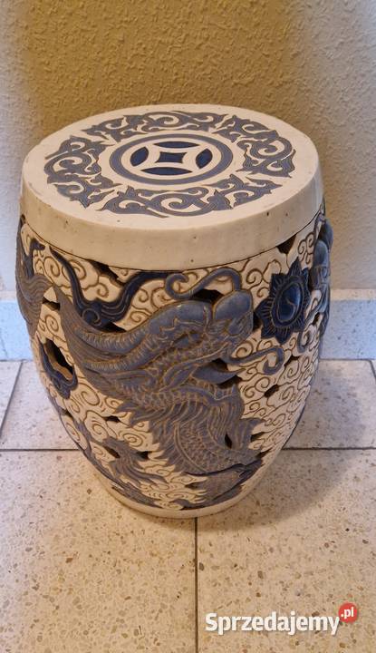 PUF STOŁEK STOLIK ceramika orientalny wzór smoki lubelskie sprzedam