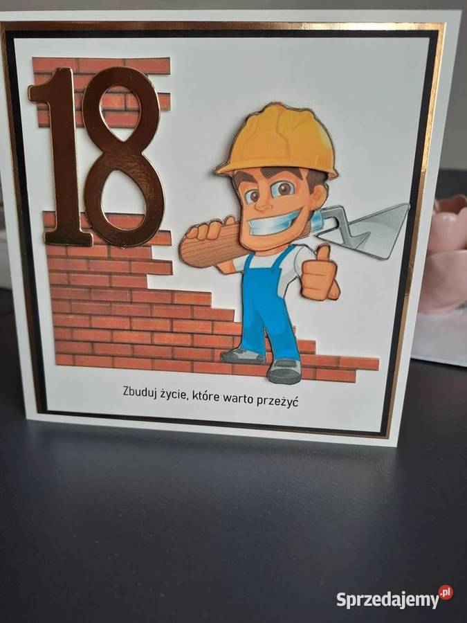 Kartka 3D w kopercie z okazji 18 urodzin Strzebiń