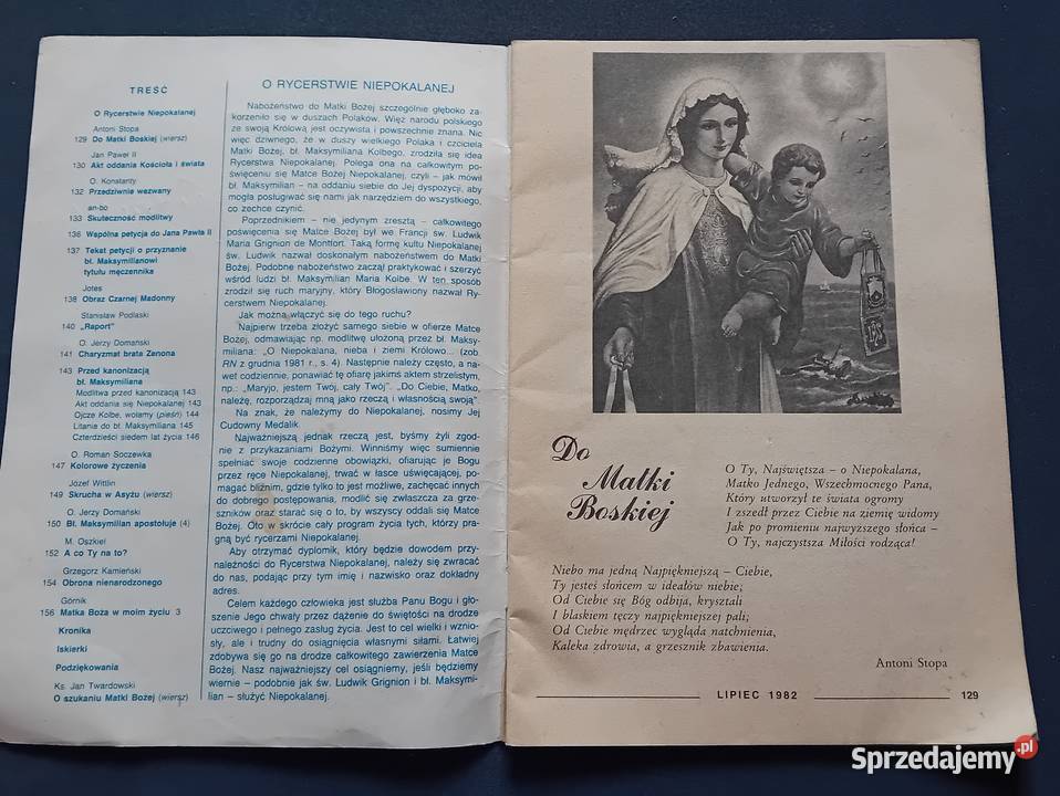 Rycerz Niepokalanej 7 313 lipiec 1982 r Koźminek