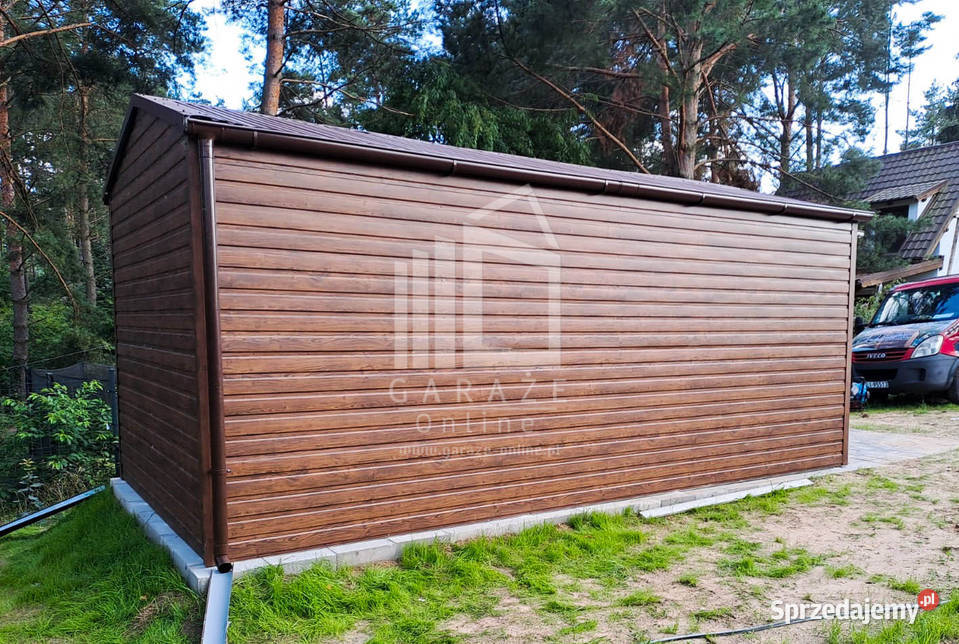 GARAZ BLASZANY 3m x 6m dwuspad ciemny orzech Sprzedaż Ostrowiec Świętokrzyski