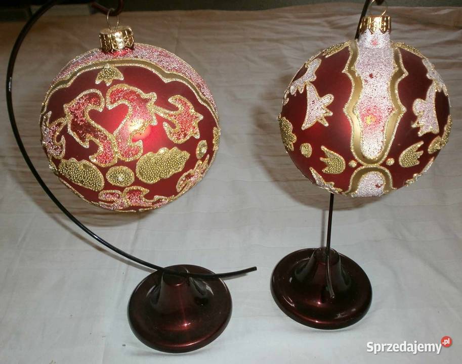 2 Eleganckie Duże Bańki Ozdobne na Stojakach Kraków sprzedam