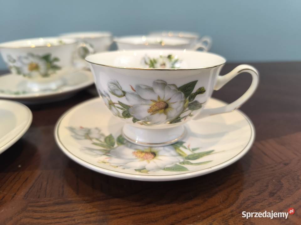 Piękny zestaw porcelany kawowo herbaciany 6 Łódź sprzedam