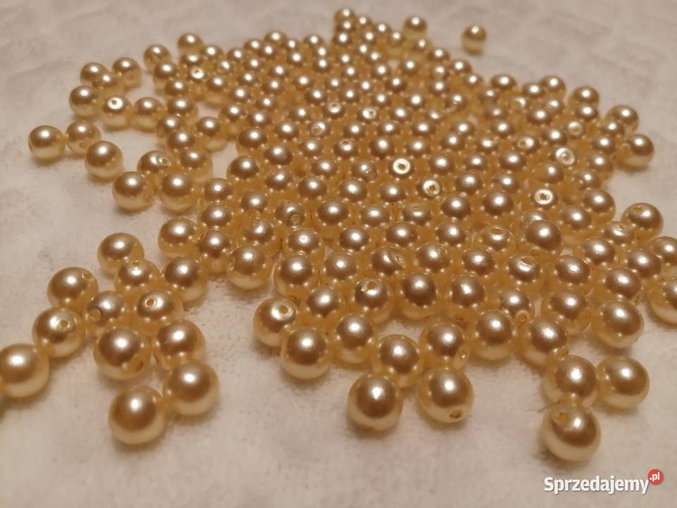 Koraliki 7mm kremowy ecru beżowy 198 5 Kreatywne Czeladź