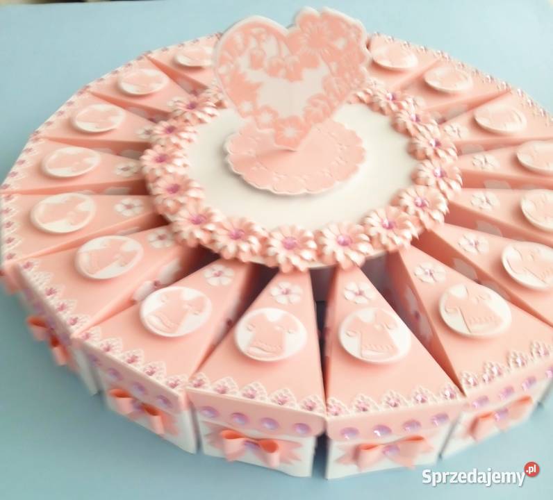 Podziękowanie gości Papierowy tort 6 Chrzest Skarżysko-Kamienna