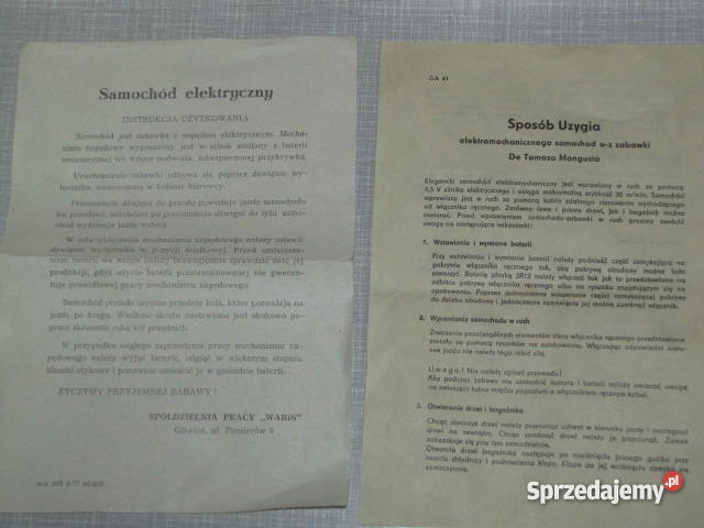 Samochód na kabel mangusta PIKO made in GDR z pr Katowice sprzedam