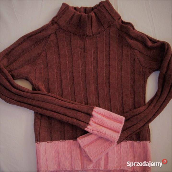Ciepły Sweter Półgolf Wełna 50 34 36 Rozmiar 34(XS) Nowy Sącz sprzedam