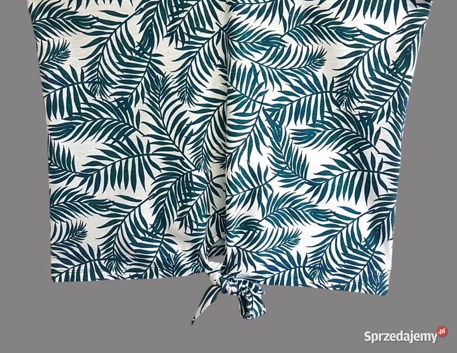 Damska bawełniana bluzka zielona krótki rękaw Chrzanów