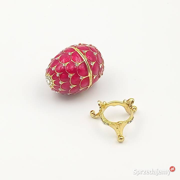 Jajko jajo faberge pojemniki szkatułka czerwone Szkatułki i pudełeczka Zawiercie