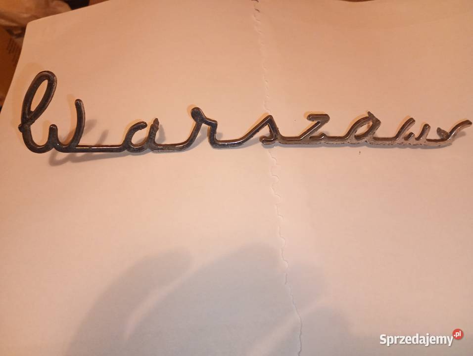 Orginał znaczek metalowy samochodu Warszawa