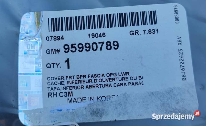 Chervolet Spark M300 Osłona silnika paska osobowe
