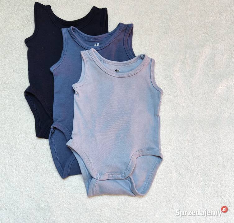 Body HM 50 noworodek newborn bawełna niebieskie Rozmiar 50