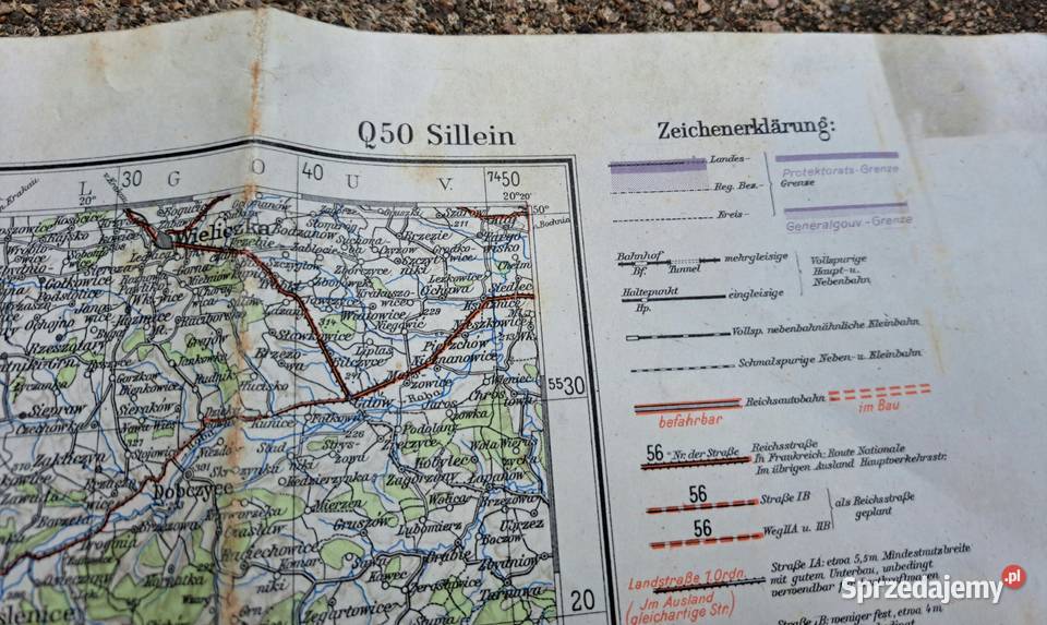 Mapa wojsk niemieckich Polska Q50 Sillein 1944 Szklarska Poręba
